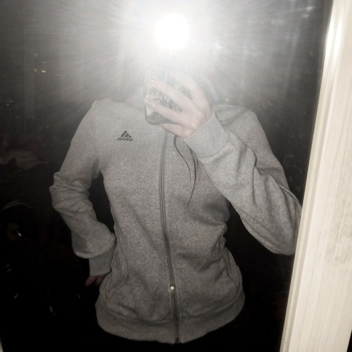 зипка Адидас/Adidas серая с капюшоном