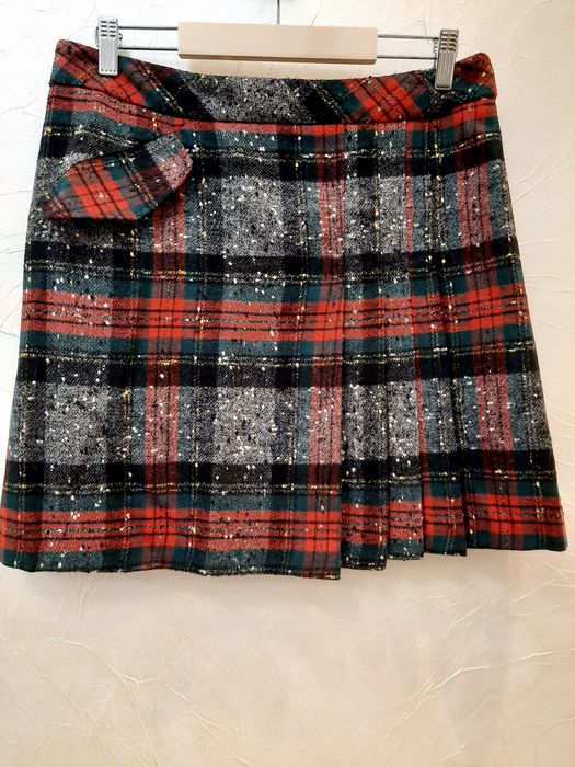 Теплая юбка в клетку