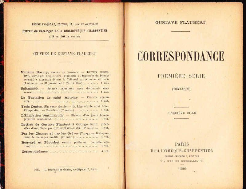 Correspondance – Première série (1830.1850) Gustave Flaubert