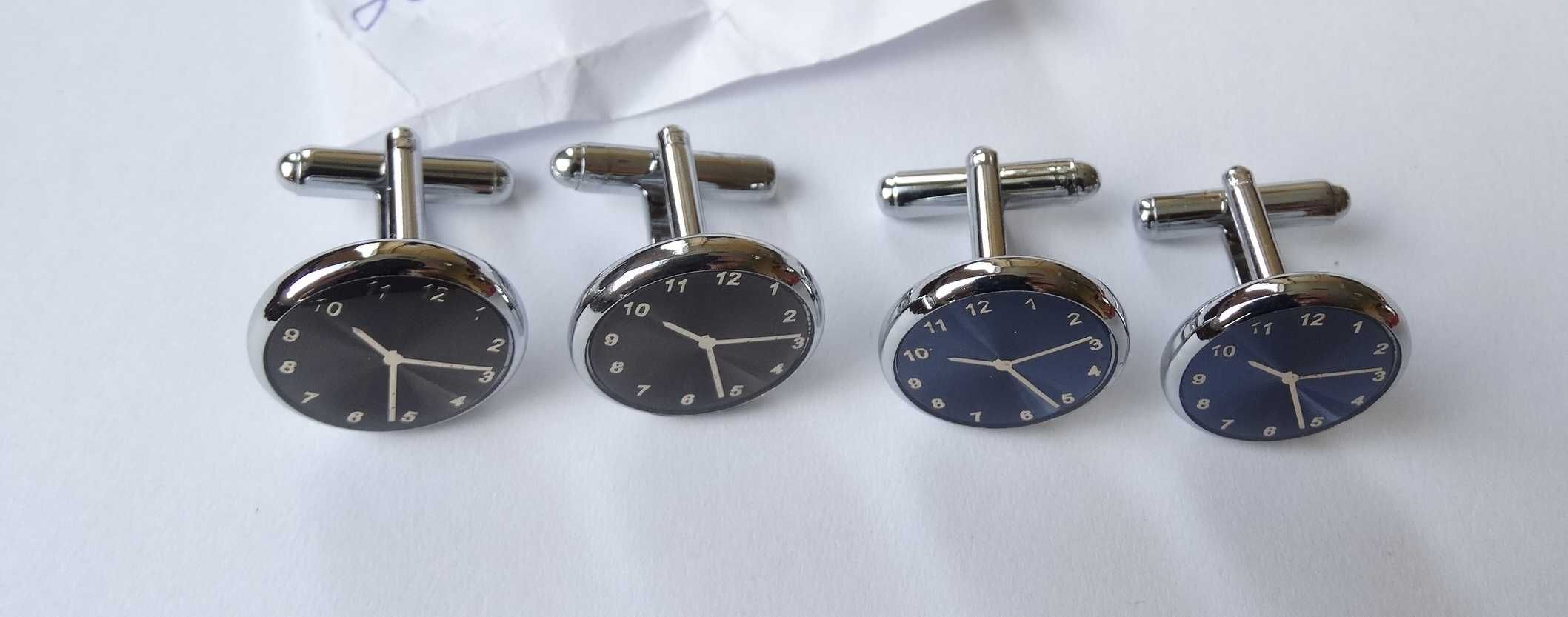 Spinki do mankietów zegarki mankietowe koszuli srebrne jakość premium