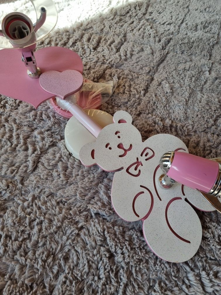 Lampa miś do dziecięcego pokoju dla dziewczynki różowa