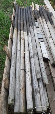 Słupki drewniane wałki kołki żerdzie ogrodzenie