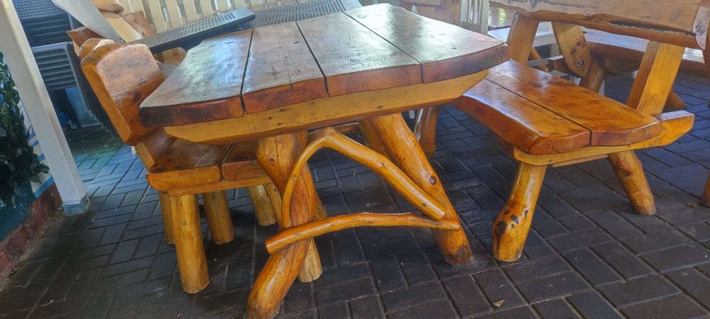 Komplet ogrodowy drewniany stół+ ławy, meble ogrodowe meble ogrodowe