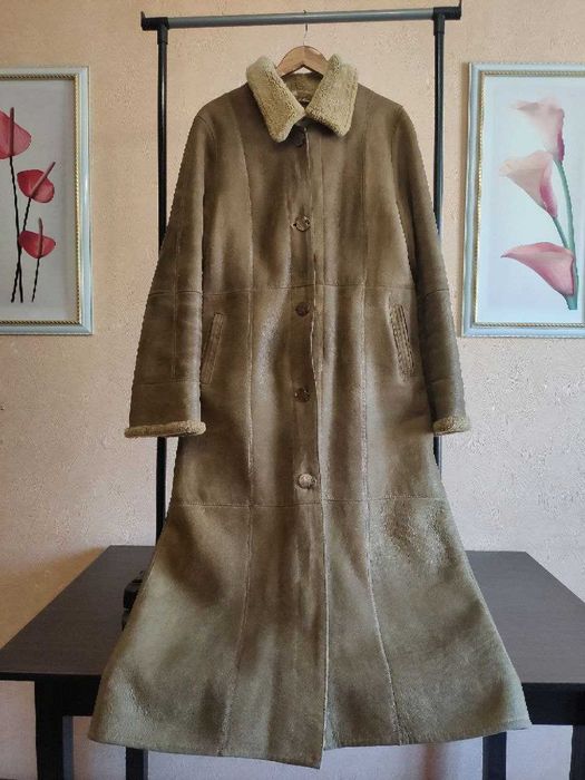 Длинная натуральная дубленка размер 48 фабричная Польша DUD skor