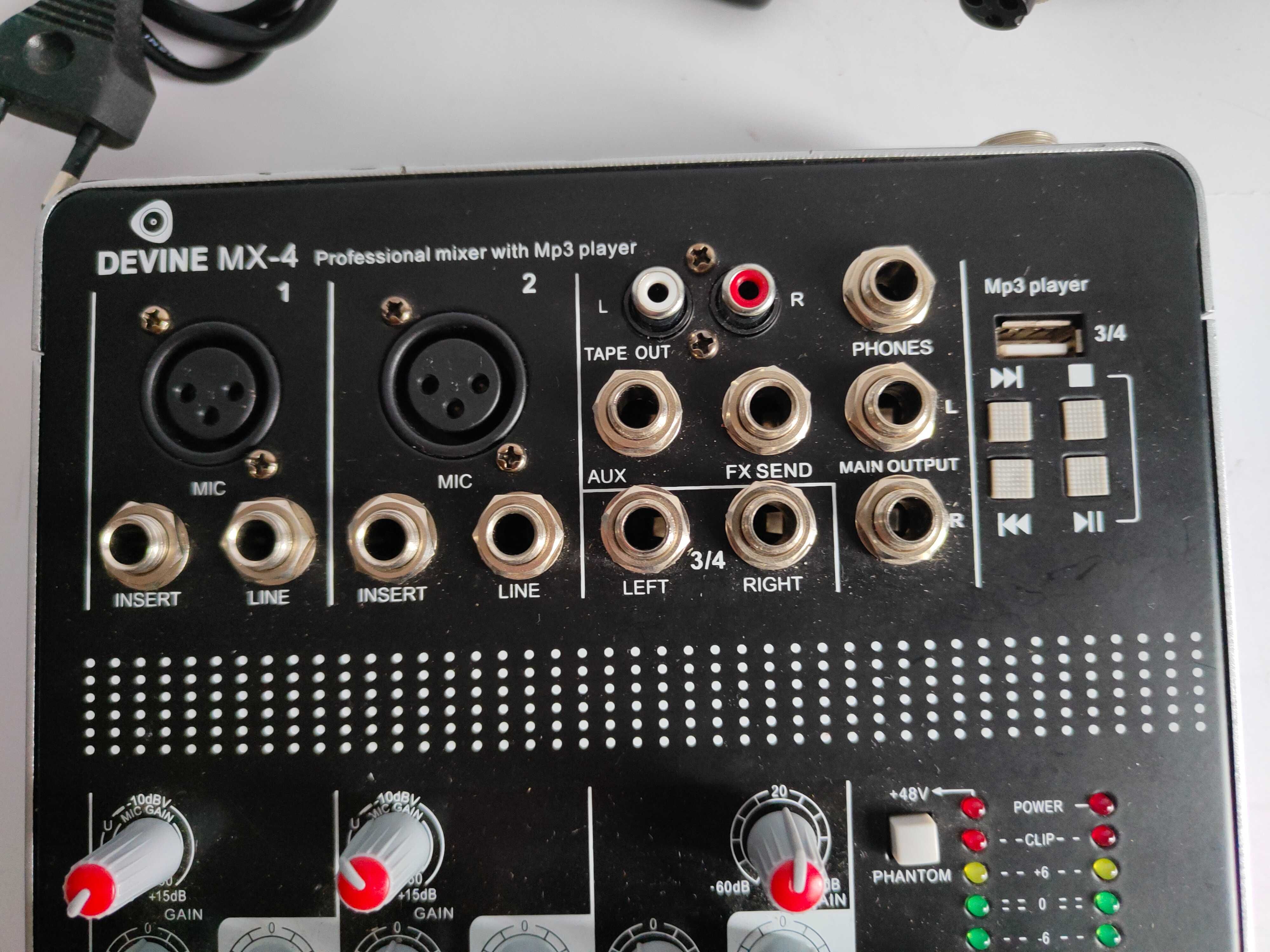 Devine MX-4 mikser audio z odtwarzaczem USB na pendrive