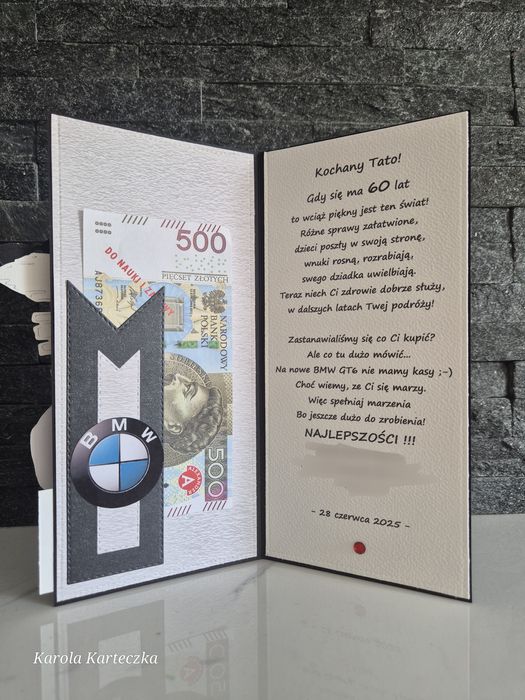 Kartka urodzinowa 18/30/40/50/60/70 dla fana BMW, męska