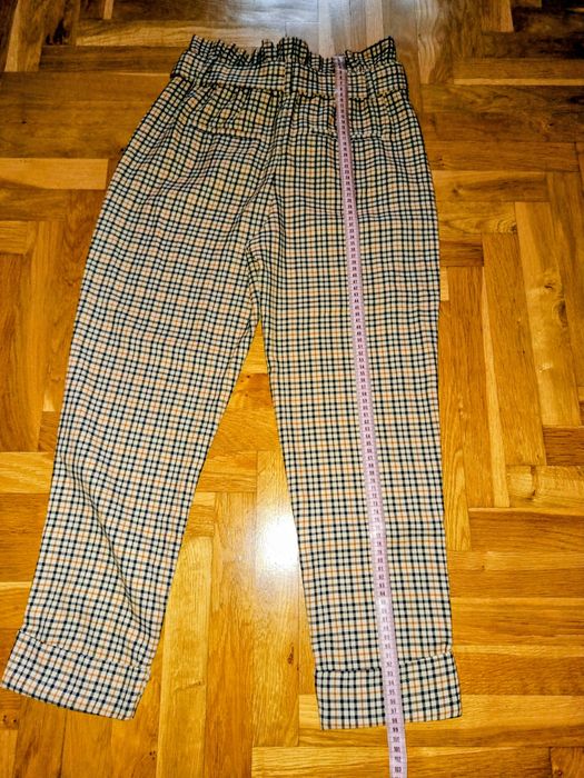 Spodnie wełniane krata r. 38