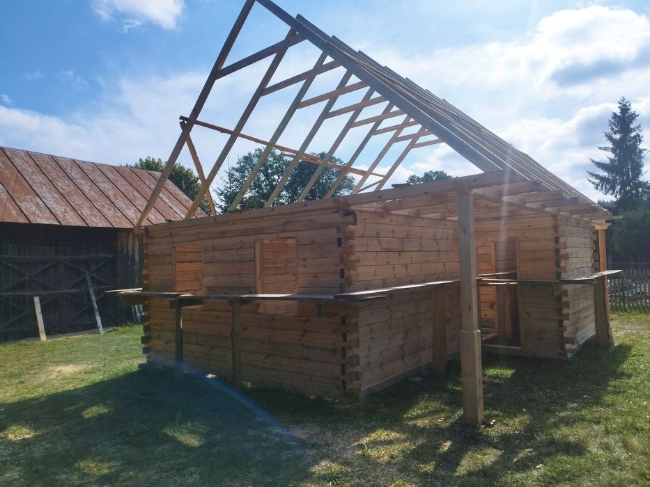 Dom drewniany z bala bali bez pozwolenia na zgłoszenie 7x7 całoroczny