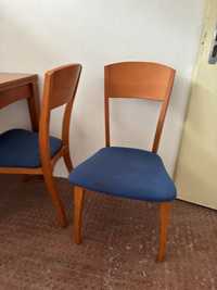 Cadeiras com forro azul