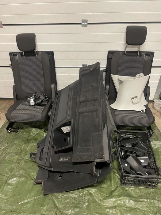 SHARAN 7N ALHAMBRA II fotele 3 rząd komplet pasy boczki