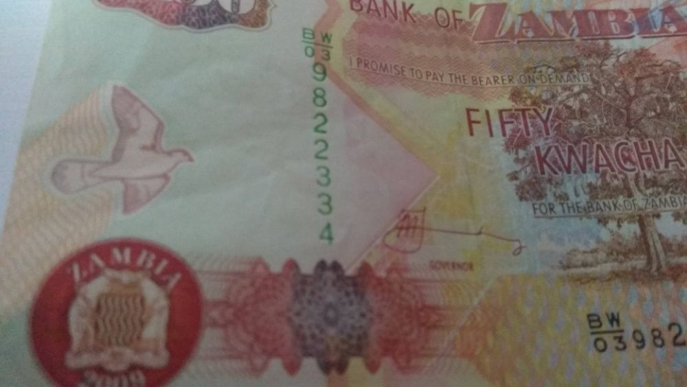 Banknoty Zambii Stan Kolekcjonerski Kwacha 50 2 sztuk okazja!