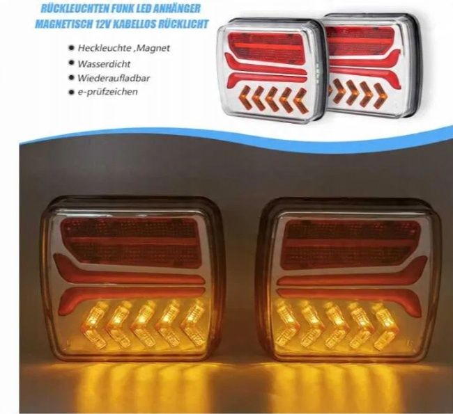 AOJO Tylne światła bezprzewodowe LED magnetyczne 12V