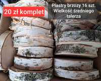 Brzozowe plastry - wielkość średniego talerza - 16 szt.