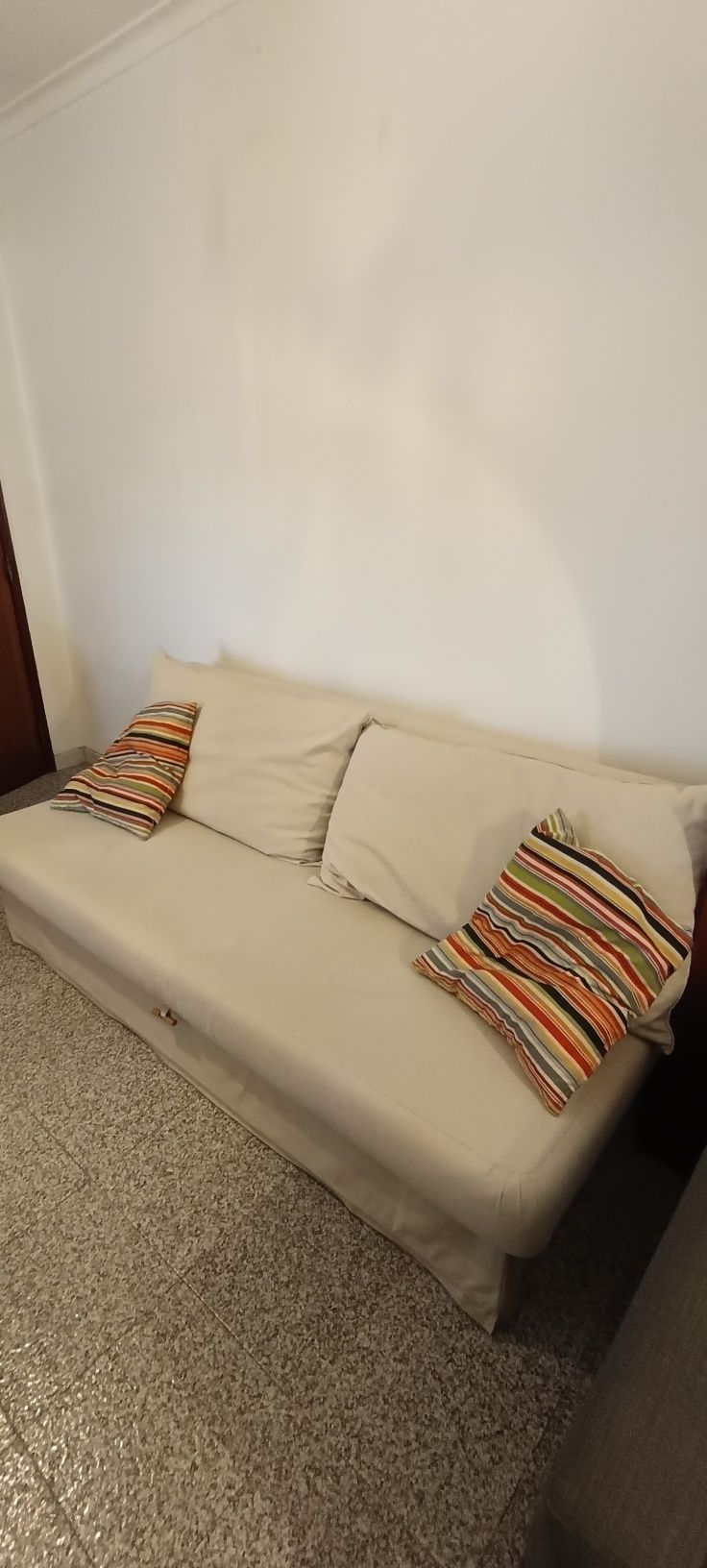 HOLMSUND Sofá-cama de 3 lugares, Nordvalla bege