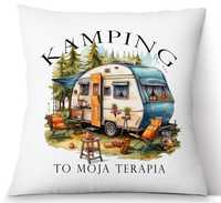 Poduszka "Kamping to moja terapia" Kamper, namiot, kamping. Super!!