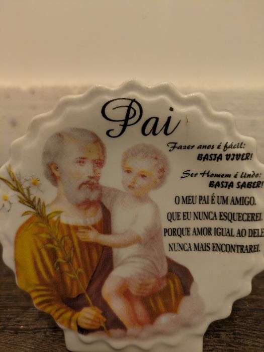 Peça decorativa com dedicatória aos pais