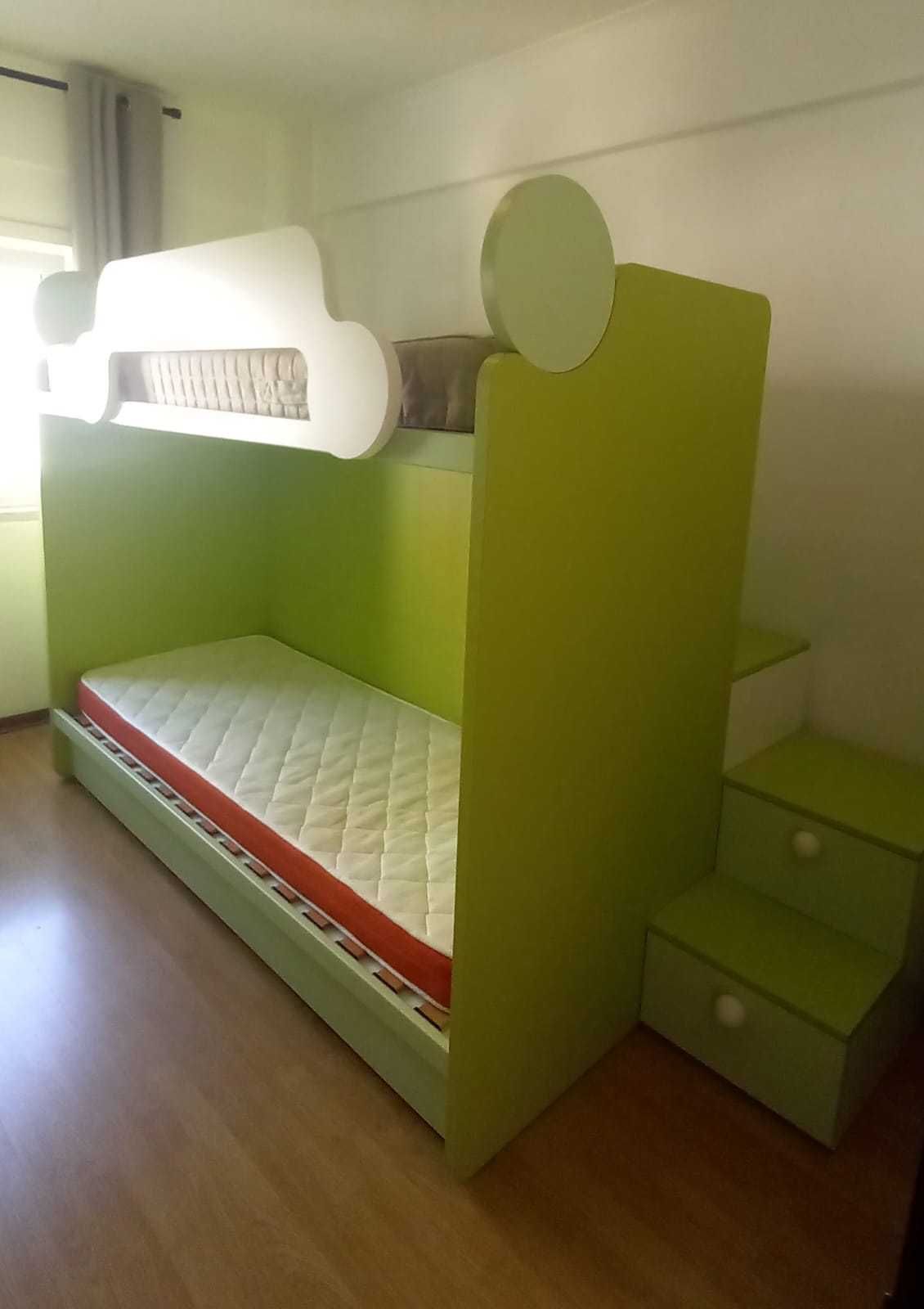 Conjunto Quarto Interforma: beliche, roupeiro, colchões e prateleiras