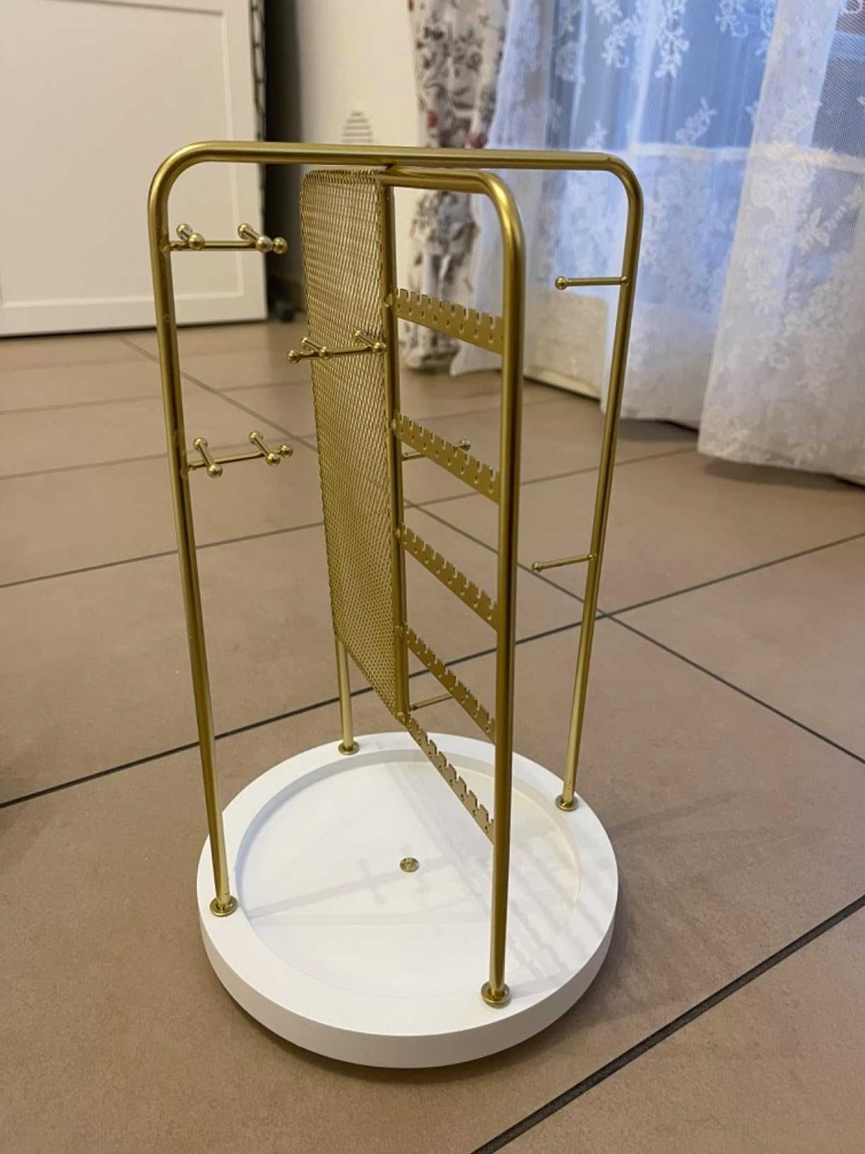 Obrotowy szkatułka stojak na biżuterię organizer ekspozytor glamour