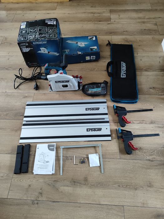 Zagłębiarka Erbauer 1400wat, tarcza 185mm, 2 szyny, rok 2024