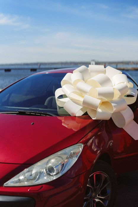 Белый Бант на машину ( 1 метр )