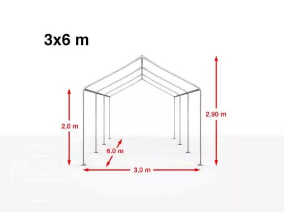 3x6 m Namiot imprezowy, PE 350, biały, gratis wysyłka