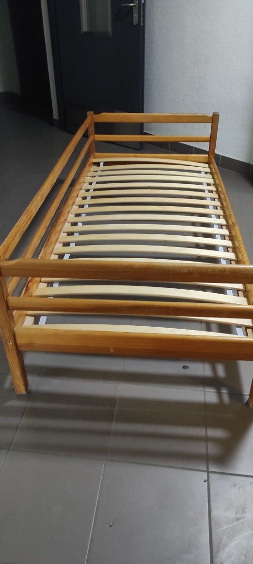 Łóżko drewniane 85x200, materac lateksowy Hevea Junior