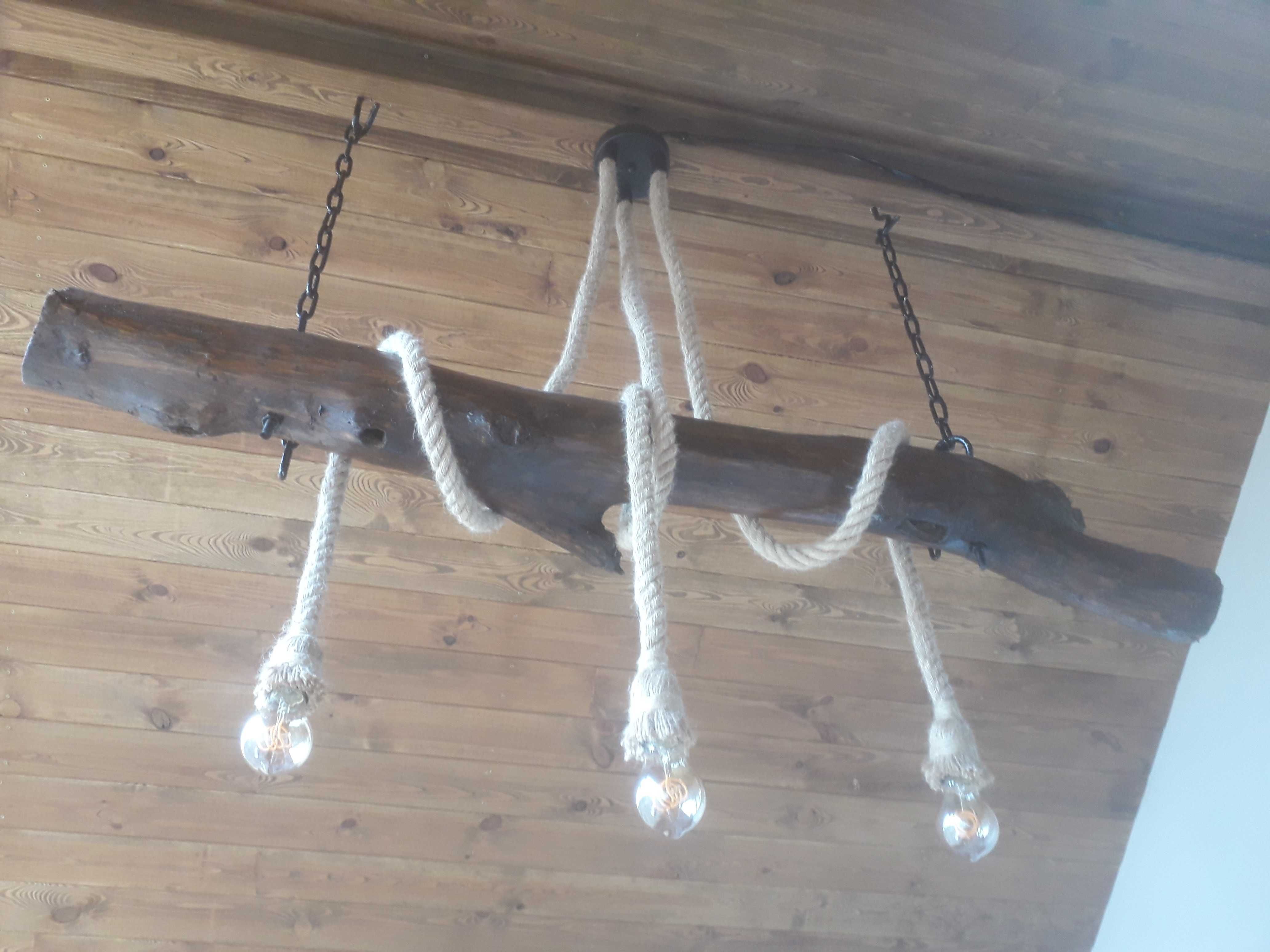 Lampa tarasowa rustykalna drewno