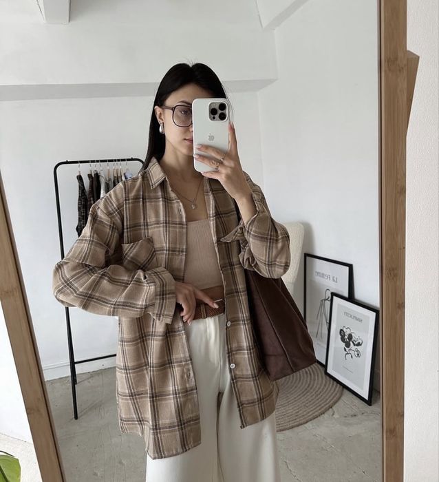 Сорочка бежева оверсайз