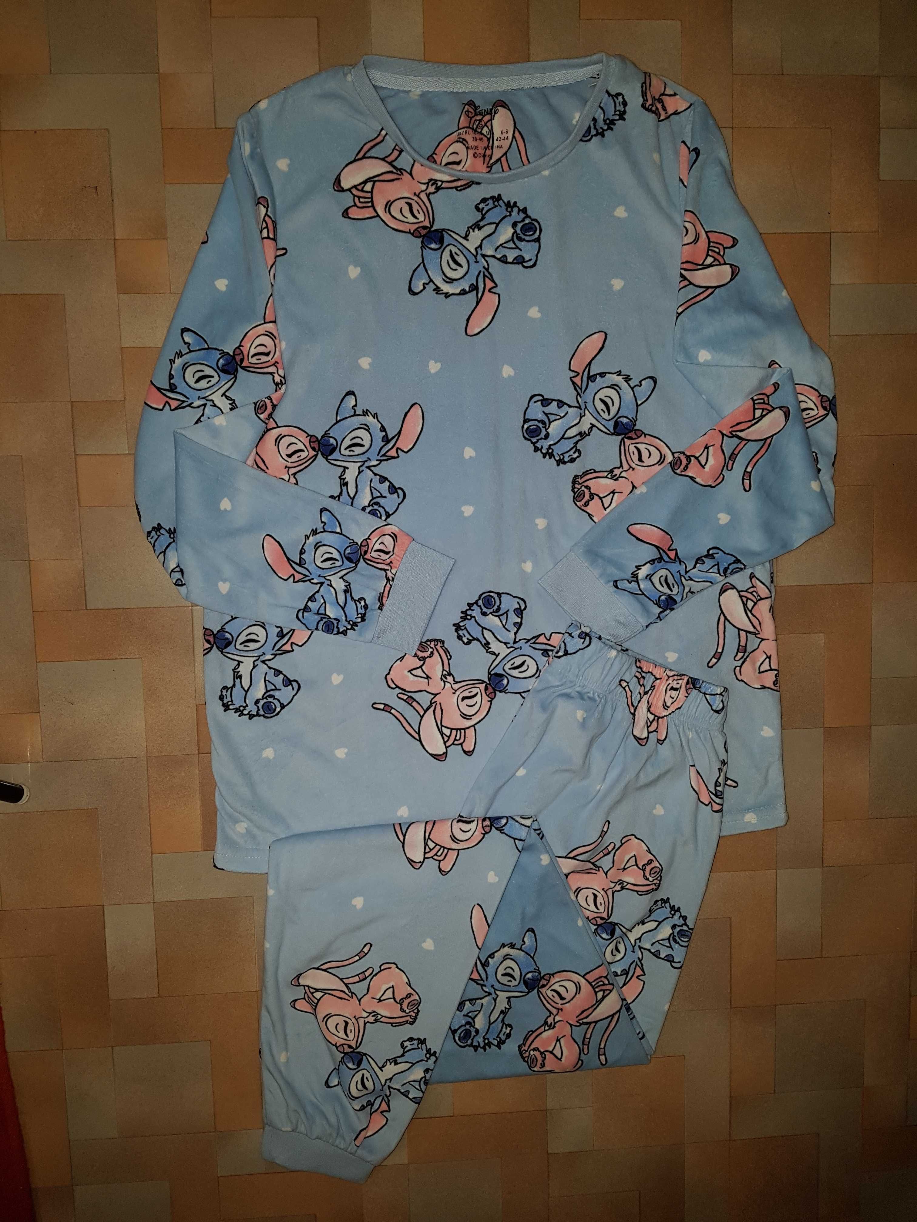 Теплый комплект Disney Stitch пижамка велюр Стич 2XS-S р-р распаровка