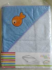Ręcznik okrycie kąpielowe z kapturem kapturkiem 100 x 100 cm frotte ot