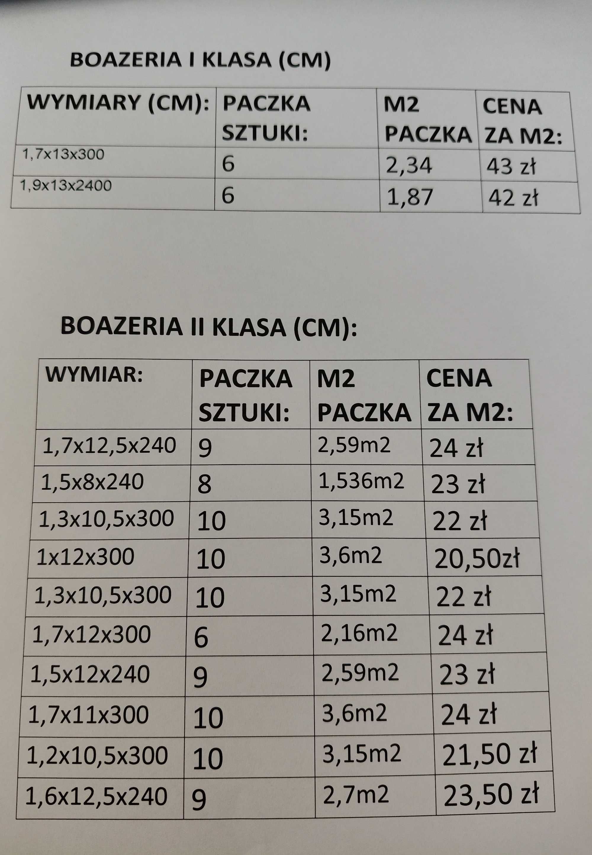 deska elewacyjna 17x130x3000 klasa A\A, A\B