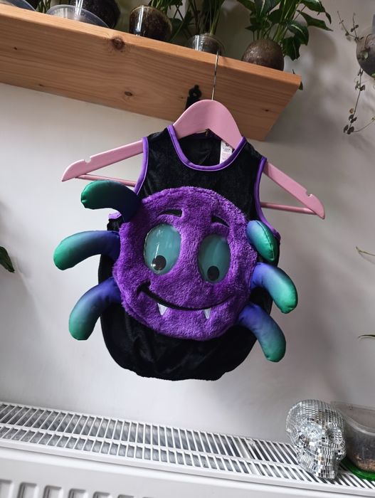 Strój karnawałowy, przebranie halloween, kostium pająka 74/80