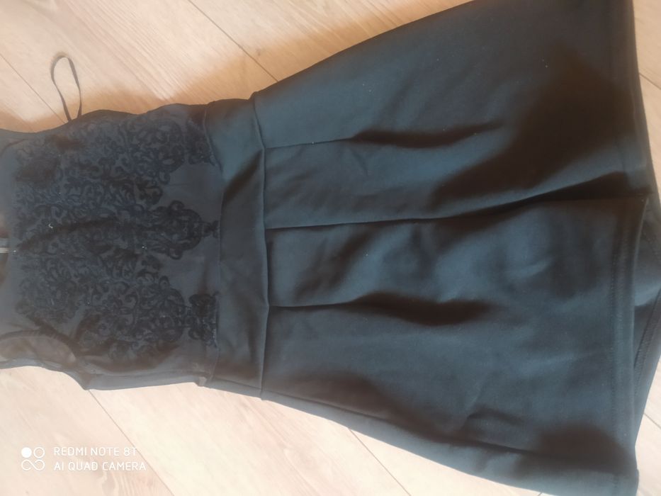 Jednoczęściowy strój czarny koronkowy