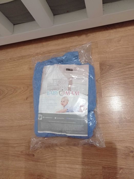 Nowy kocyk bambus bawełna niebieski prezent dla chłopca