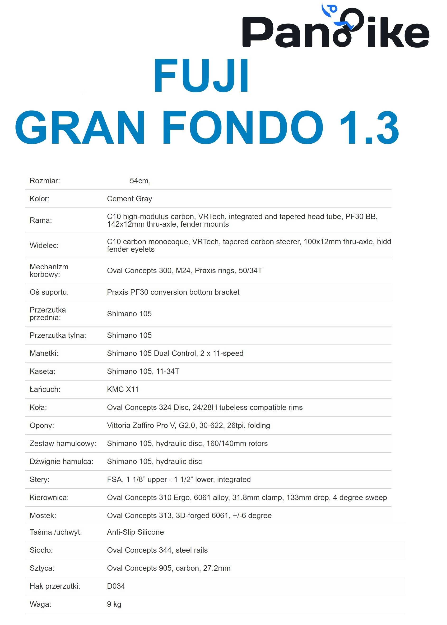 Rower Fuji Gran Fondo 1.3 ENDURANCE roz M/54cm używany