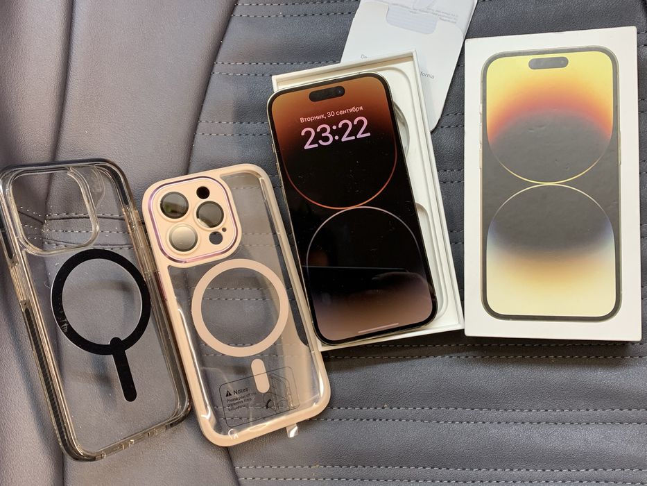 Продам телефон iphone 14 Pro 128gb gold 85%