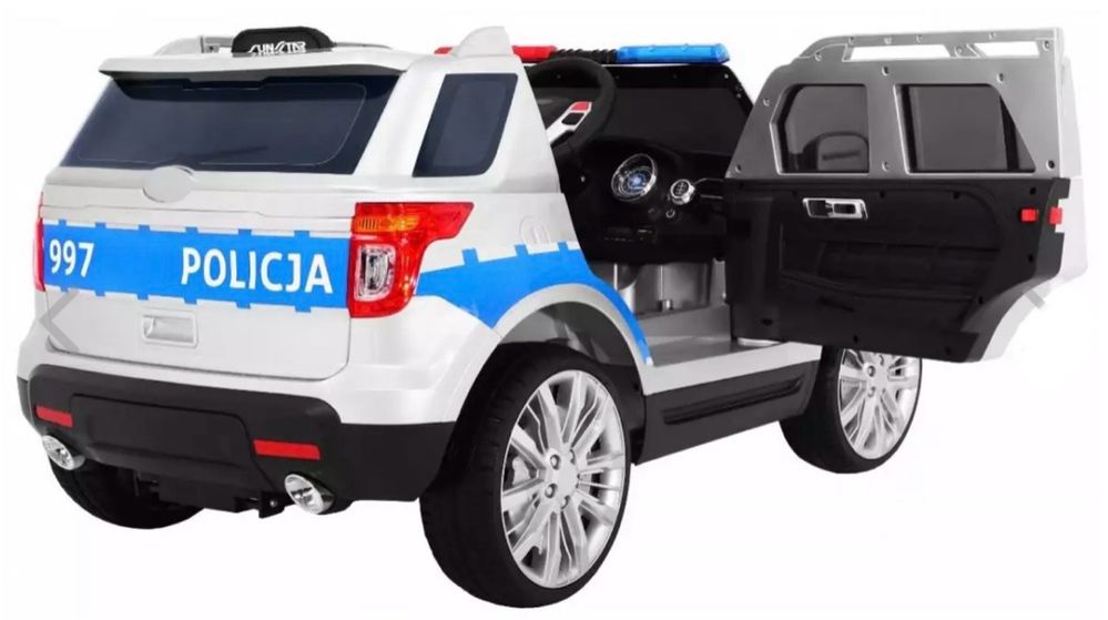 SUV Polska Policja autko na Akumulator Strobo Koguty MEGAFON Fm MP3