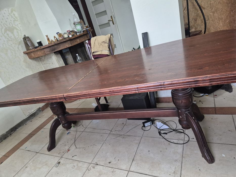 Stol debowy 2.5m z dostawka 50cm