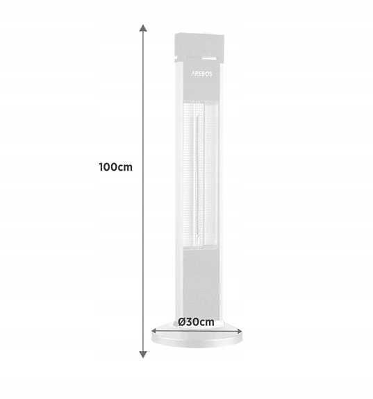 Ogrzewacz stojący na podczerwień Arebos 2000W ,  Promiennik