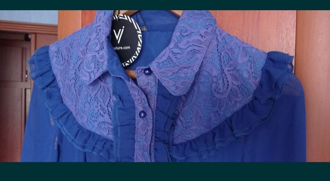 Платье итальянского бренда Vicouture цвет индиго/еле