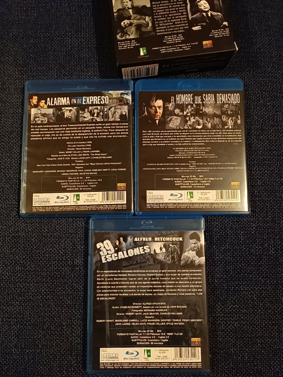 Coleção 3 filmes de Alfred Hitchcock em Blu Ray (portes grátis)