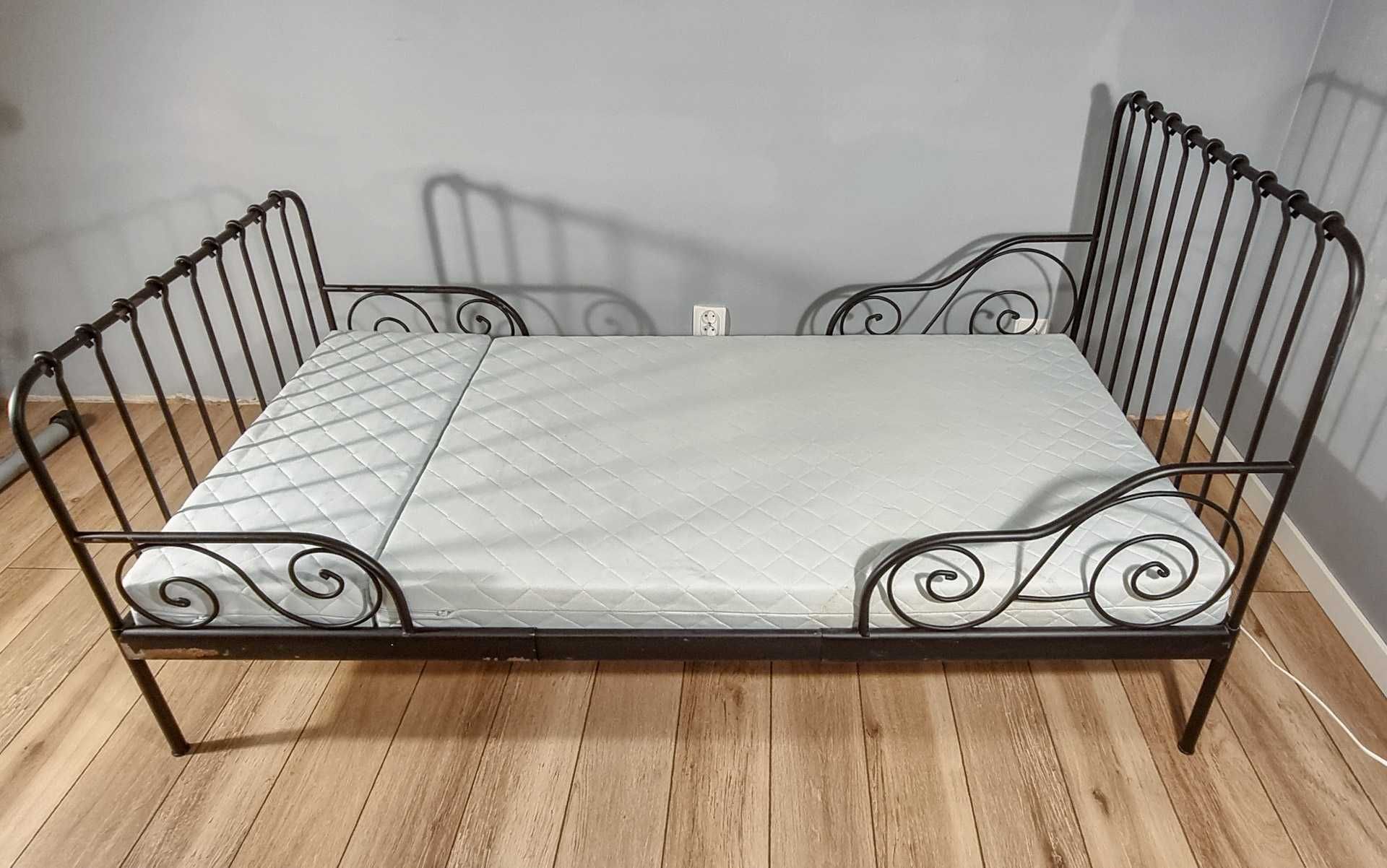Łóżko łóżeczko dziecięce ikea regulowane czarne metalowe