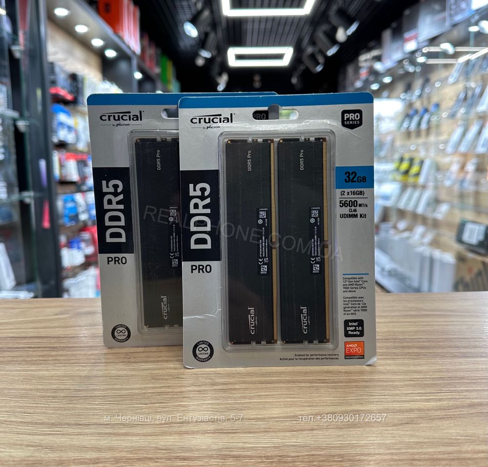 Crucial 32 GB (2x16GB) DDR5 5600 MHz Pro (CP2K16G56C46U5)