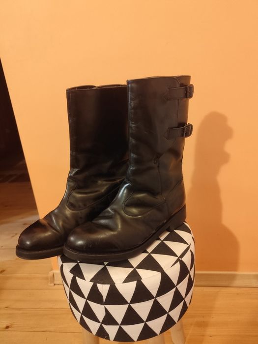 Czarne wojskowe oficerki zimowe