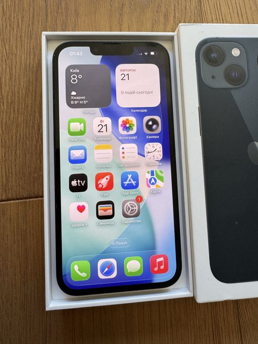 Apple iphone 13 128 gb Midnight Чорний ідеал з коробкою