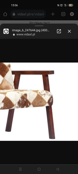 Fotel z koziej skóry-nowy "bez metki"