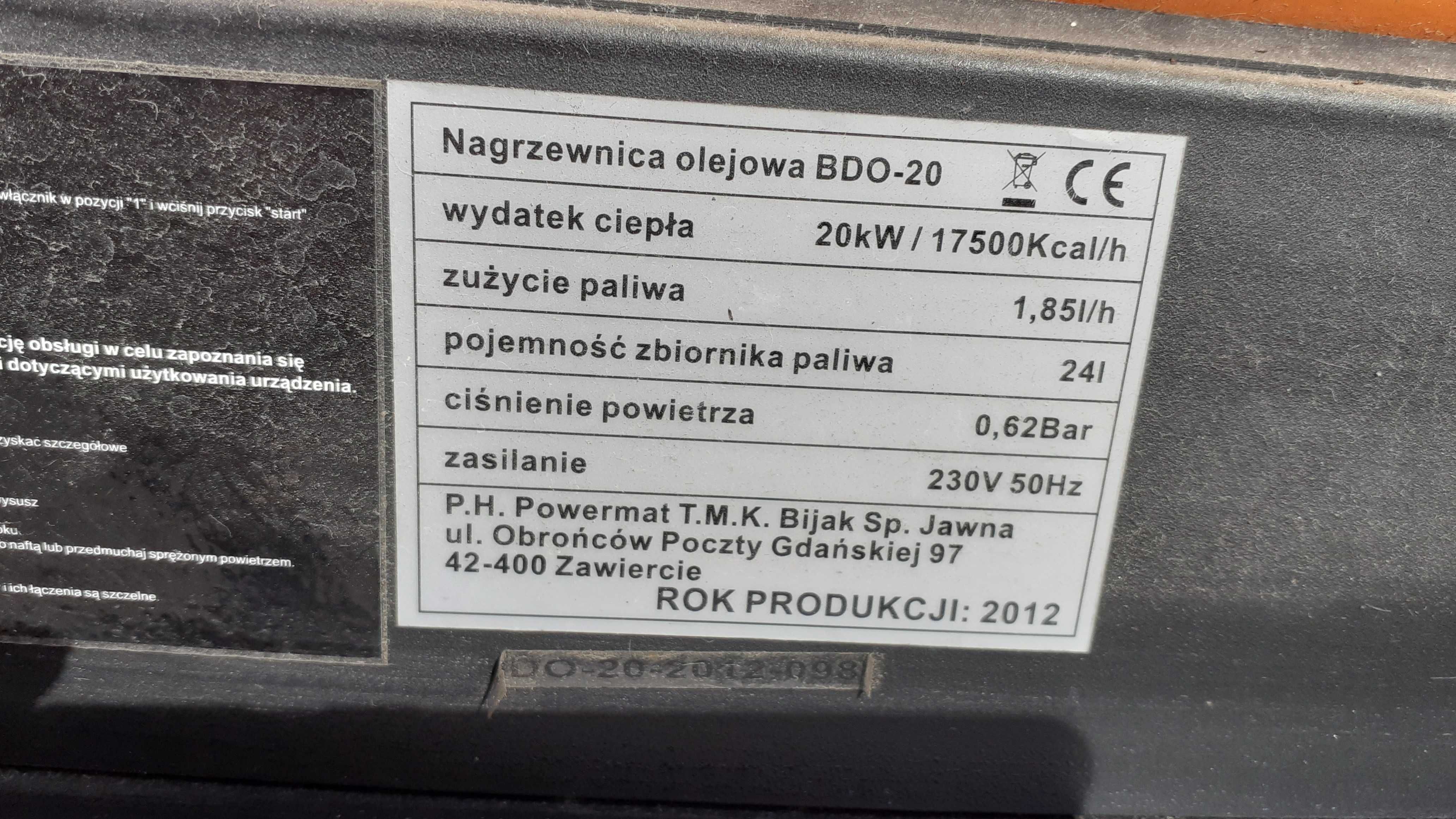 Nagrzewnica olejowa BDO-20