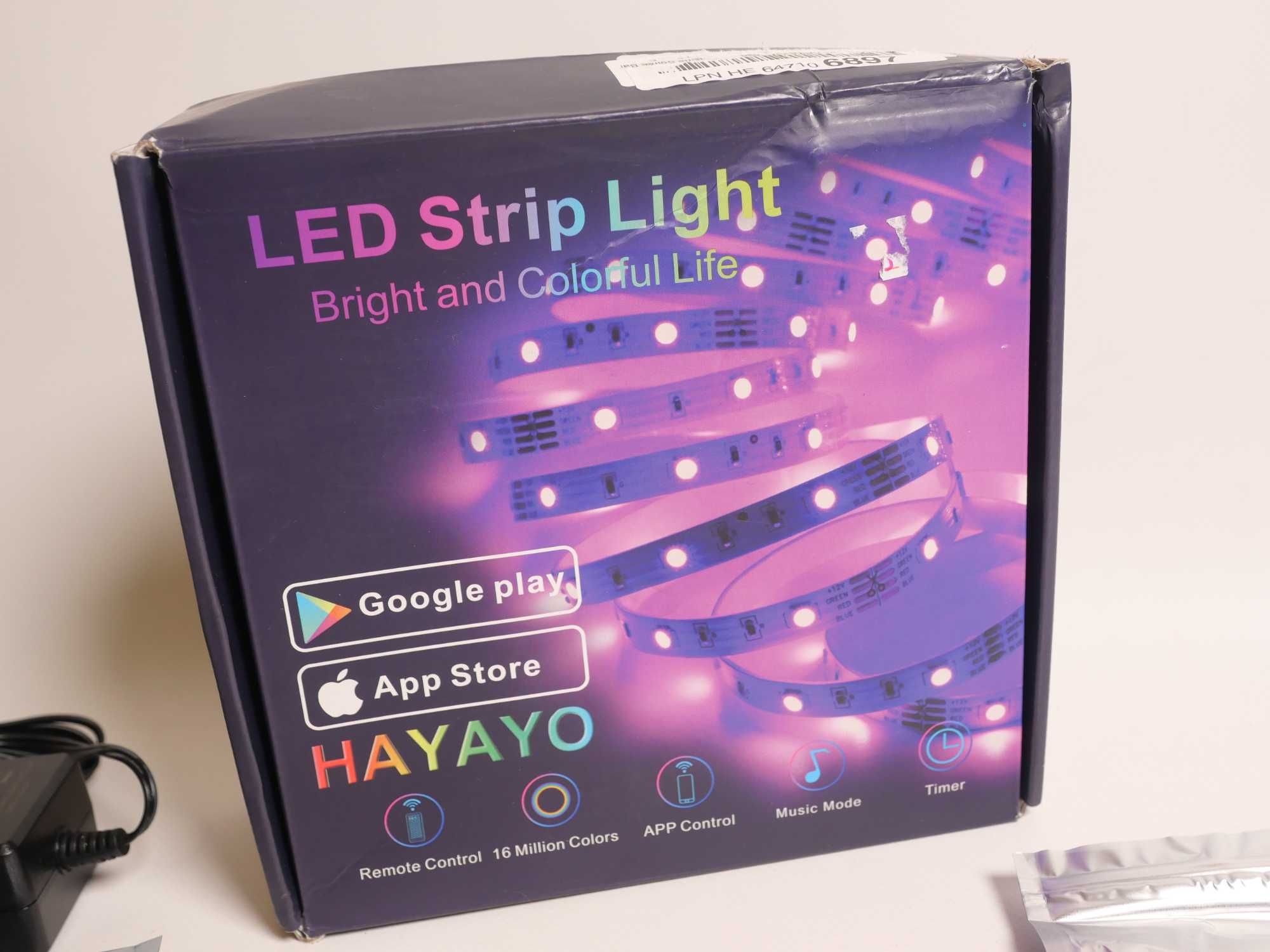 Розумна світлодіодна LED RGB стрічка Hayayo з Wi-Fi, 12 В, 15 метрів
