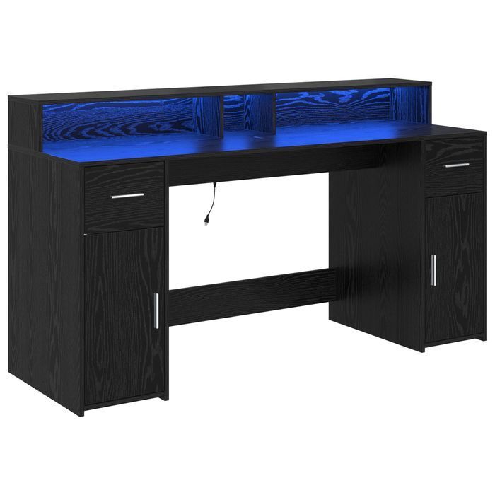 Vidaxl Biurko Z Czarnego Dębu 160X55X91 Cm Materiały Drewnopochodne