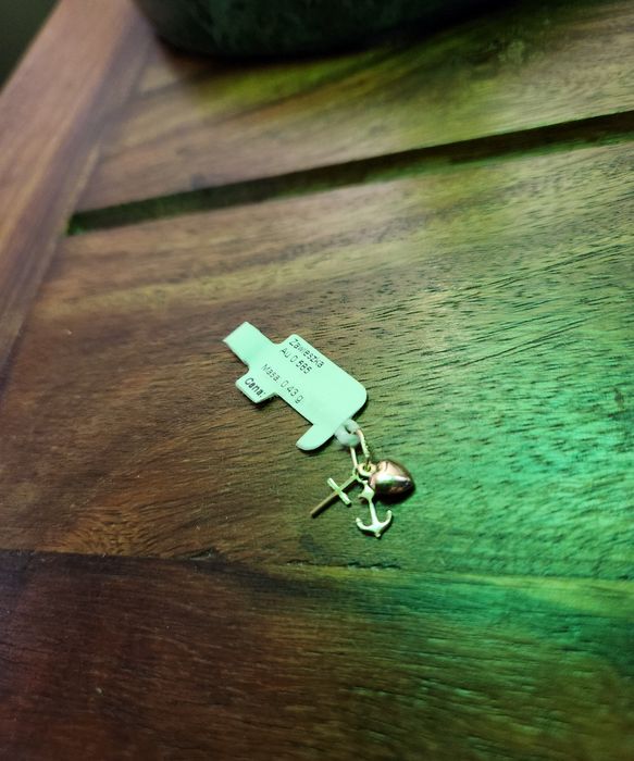 NOWA. 3 w 1 zawieszka z metką,  złota 585 wiara, nadzieja i miłość